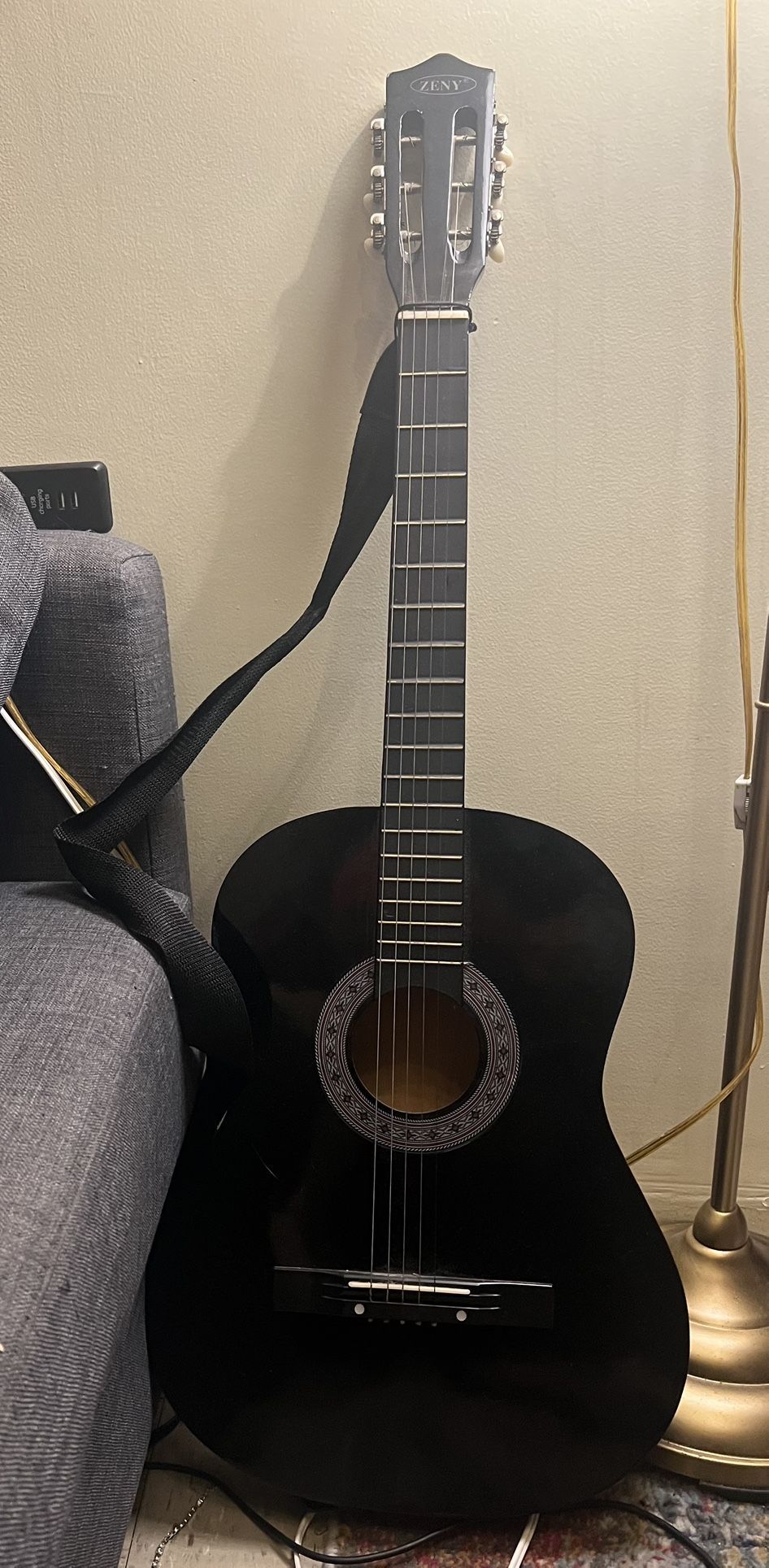 Acoustic black guitar
