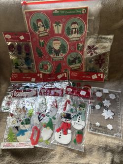 Christmas Window Gel Decals ( Lot Of 11 )
