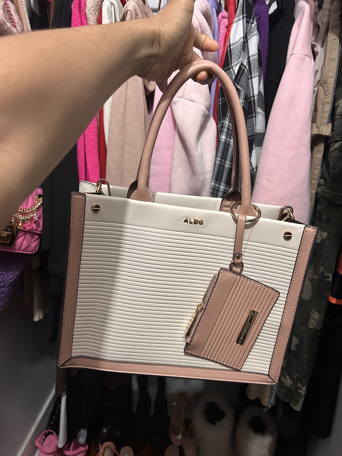 Cream and pink ALDO bag #glam