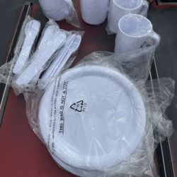 New Plastic Plates, And Cups/