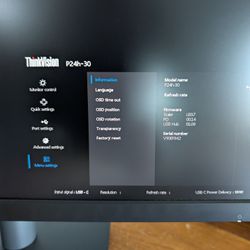 Lenovo Thinkvision P24H- 30 Monitor & Dock