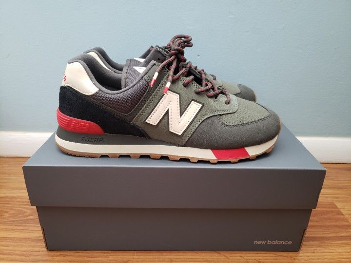 New Balance 574 Green/Red Men's Size 8 ML574JHR
