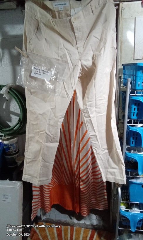 NEW- AMAZON ESSENTIALS TAN PANTS SIZE 16
