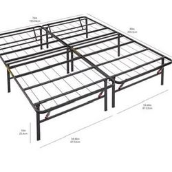 Foldable queen size bed frame