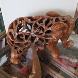 Beautiful Wooden Elephant Statue