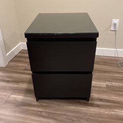 Black Wood Nightstand