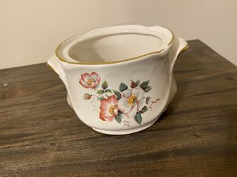 House of Webster vintage antique wild roses canister missing lid