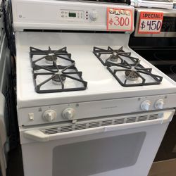 GE 4 Burner White Gas Stove