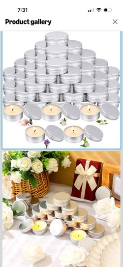 MTLEE 100Pcs Wedding Scented Candles Gift Travel Tin Candle Aromatherapy Candle for Christmas Winter Baby Shower Favors Wedding Gifts (Rose,Vanilla,Ja