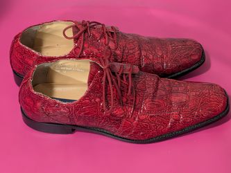 Red Croc-Embossed Dress Shoes Size 12