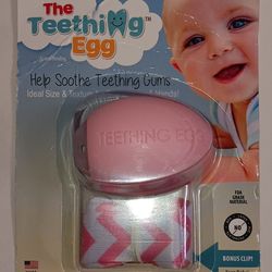 NEW The Teething Egg pink egg to sooth teething gums 3+ months $5 FIRM