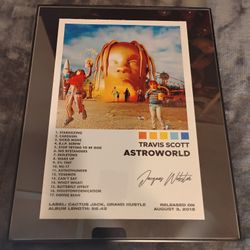 Travis Scott Photos Framed GLASS 11 inch X 14 inch NEW