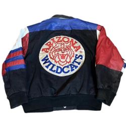Vintage Jeff Hamilton Canvas and Leather University of Arizona Jacket Large