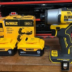 Hex Impact Dewalt With 2 #5 AH 20V Batteries 