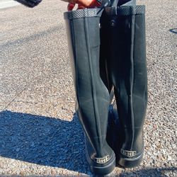 STONE CREEK Women's Boots Latex Black Pull On Rain Black  Size 9