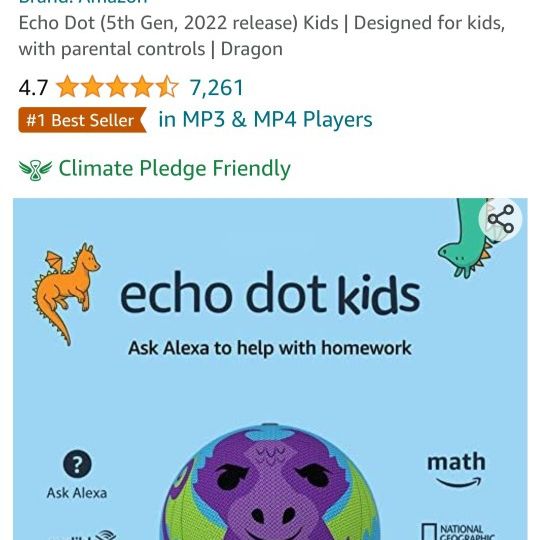 Echo Dot (5th Gen, 2022 release) Kids | Designed for kids, with parental  controls | Owl