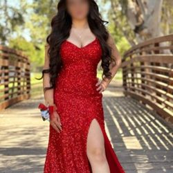 Red Sequin Prom Dress