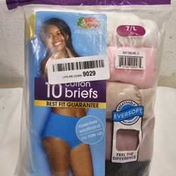 Fruit of the Loom Women's 10 Pack Cotton Briefs NEW Size 7/L