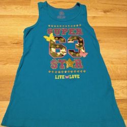 Girls Tank Top Size 10/12 Faded Glory Blue
