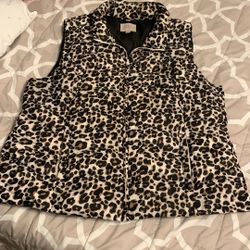 Leopard Print Puffer Vest
