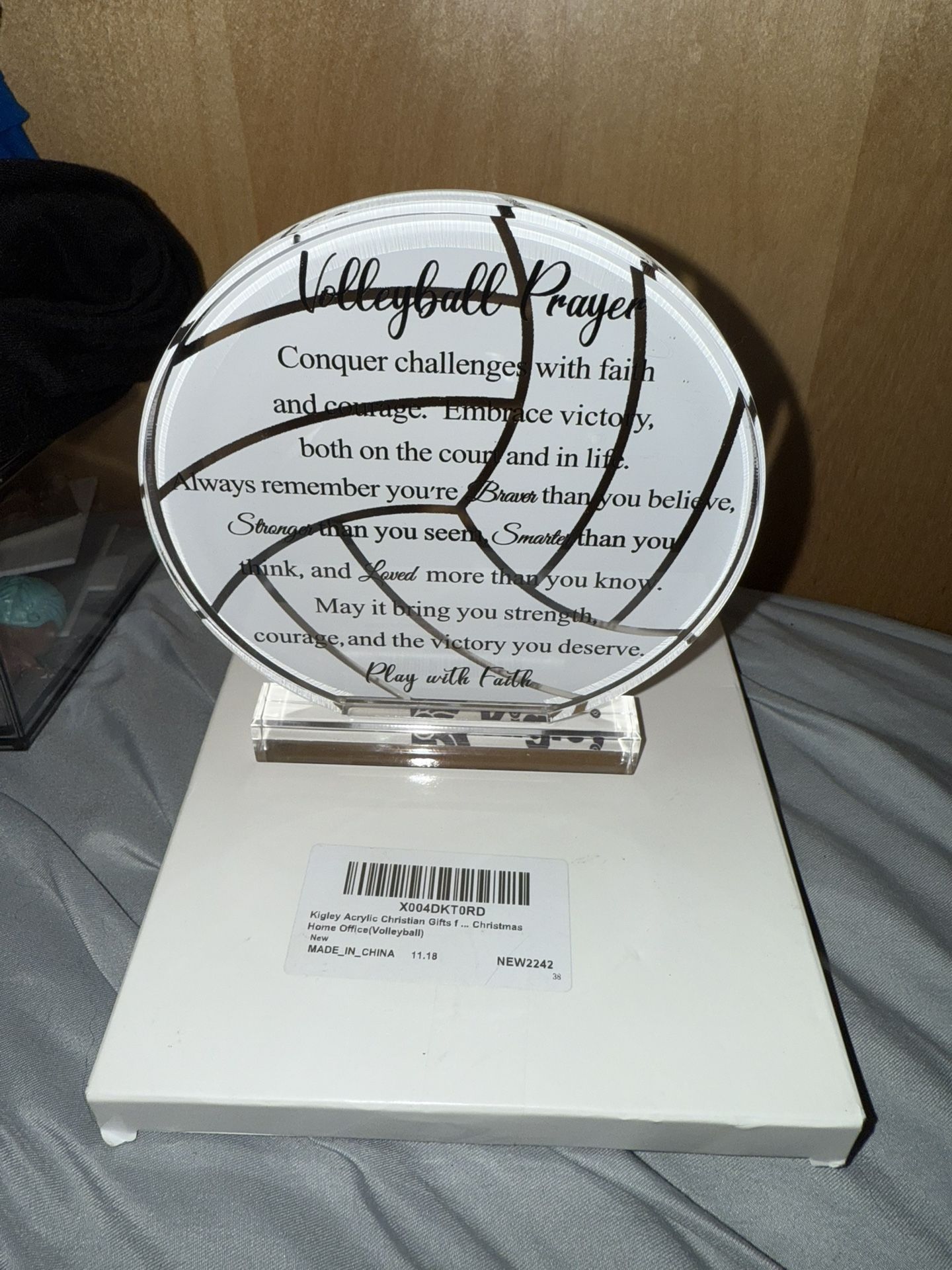 Volleyball Prayer Kigley Acrylic New Open Box