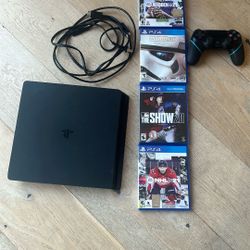 PS4 w/chords, 4 Games , 1 Controller