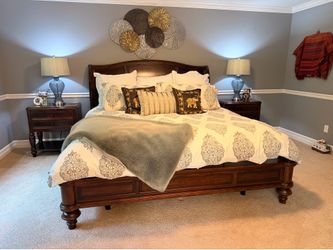 Solid Wood Bed Frame + Matching Nightstand