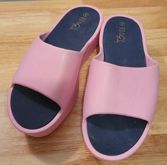 Rouge Pink Slide Sandals, size 9, new