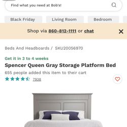 Queen Size Bed frame With 6 Drawers 