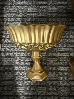 Gold Compote Vase - New