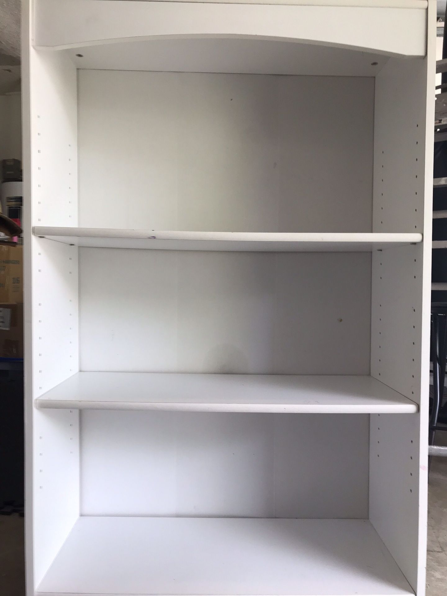 Three Shelf White Bookcase