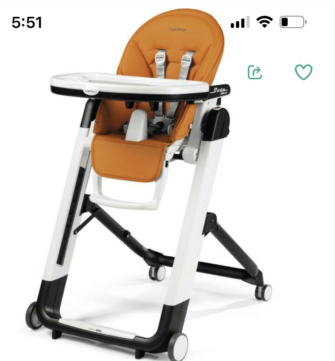Peg Perego High Chair and Booster Seat Siesta