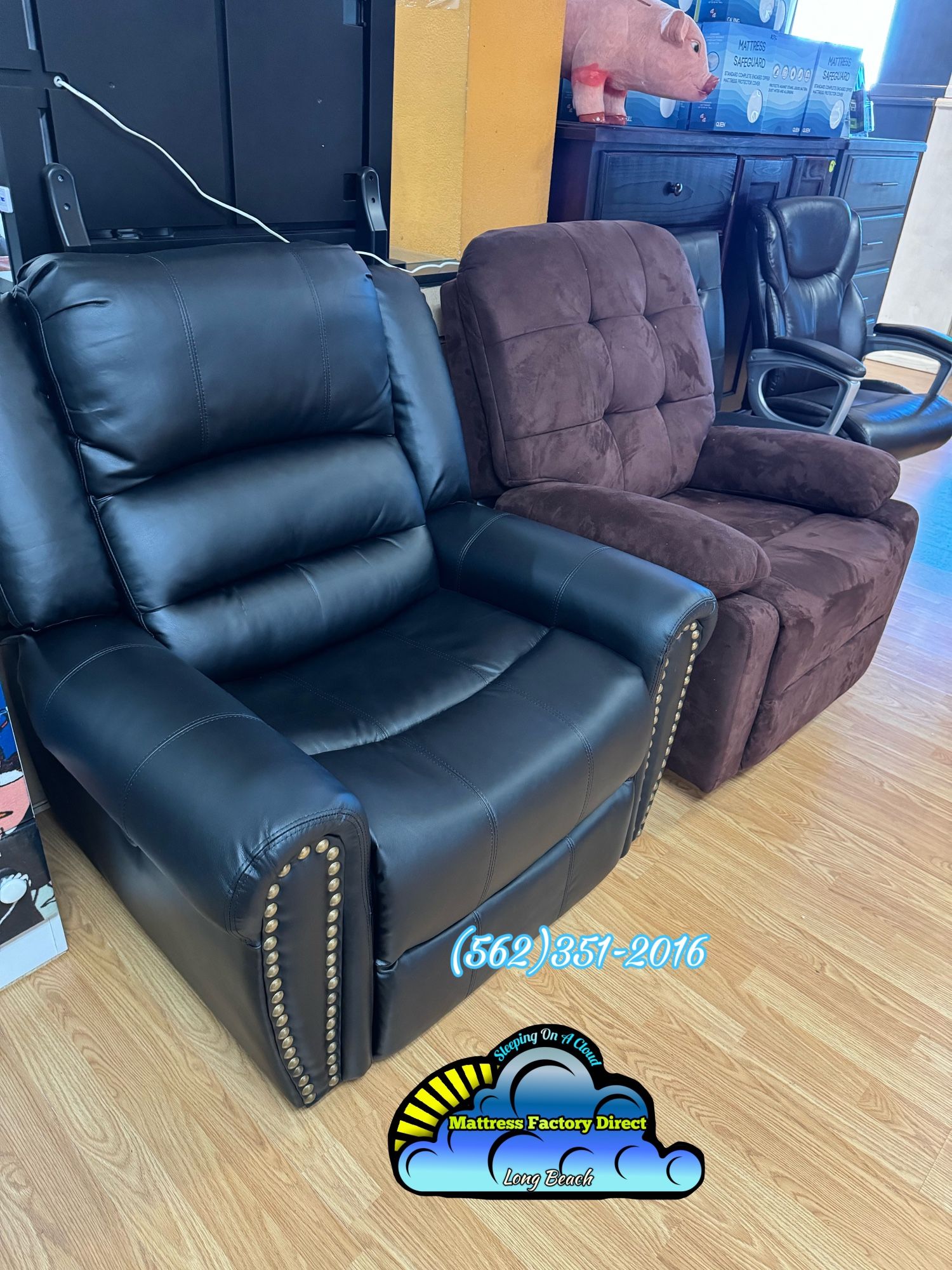 Sofa Couch Recliner Black Brown Red