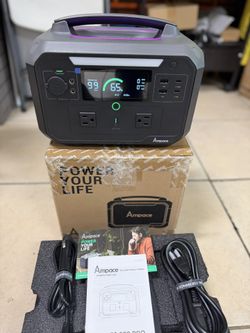 AMPACE ANDES 600 PRO PORTABLE POWER STATION FAST CHARGING-FOR CAMPING.RVS.EMERGENCY ADAPTORS FOR CAR AND HOME RECHARGE  Flash Recharge] Achieve an imp