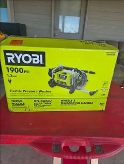 🔥 $100 FIRM PRICE 🔥 RYOBI 1900 PSI 1.2 GPM Cold Water Electric Pressure Washer w/Wheels & Telescoping Handle.