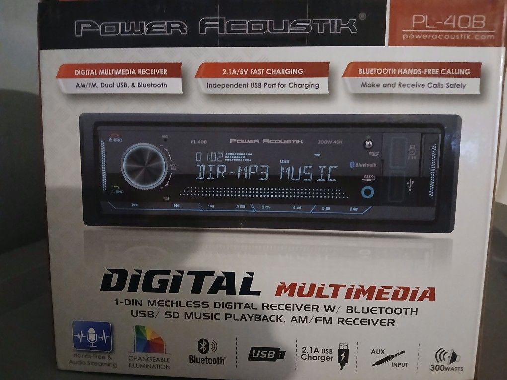 Power Acoustic Media Radio Bluetooth USB Aux Brand New $70firm Price Pickup Only Serious Buyers Please Yes It Is Avaliable 