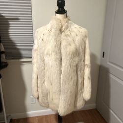 Spotted Fox Fur Coat Size M-L