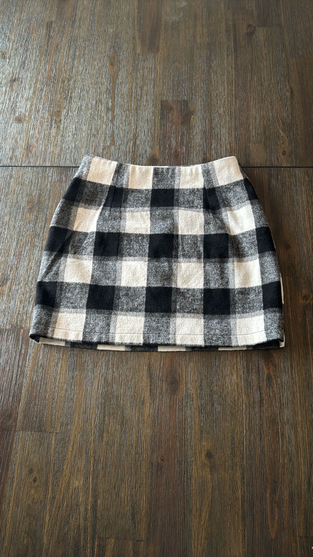 XS Plaid Linen Mini Skirt
