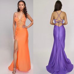 New With Tags Nina Canacci Satin & Corset Bodice Long Formal Dress & Prom Dress $150