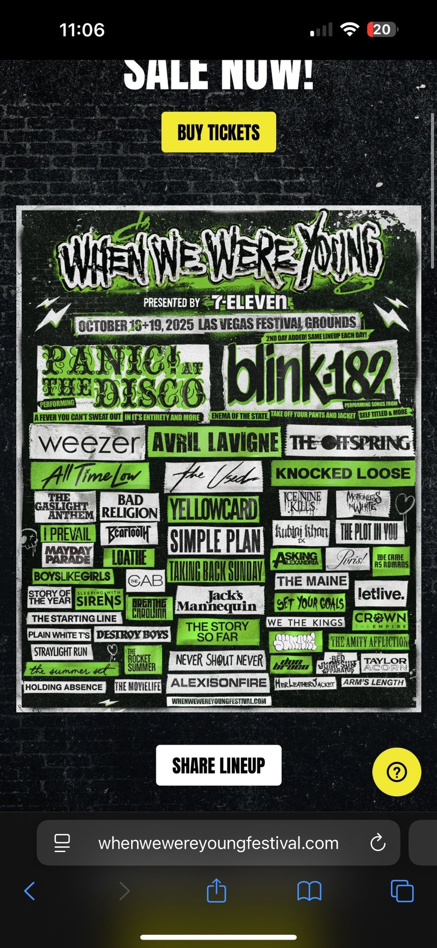 When we are young tickets 