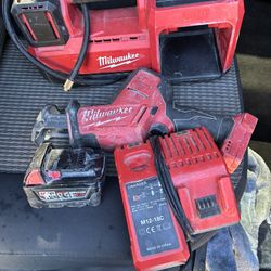 milwaukee charger m18 and Milwaukee® HACKZALL RECIPROCATING SAW and Milusukee® 5.O AH BATTERY