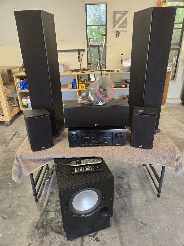 Surround Sound System (Denon $ Polk) Moving Need It Gone Asap