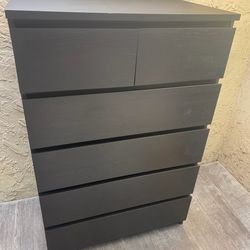 Black Brown Six Drawer Dresser - Local Delivery for a Fee - See My Other Items 😀