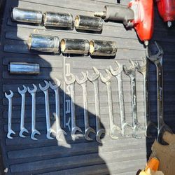 Snap On -Angle Wrenches And Deep Socks And Impact Tools