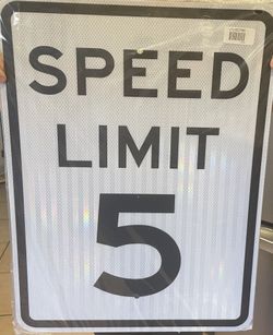 New 5 Mile Speed Limit Traffic Sign