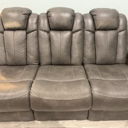 Gray Leather Sofa