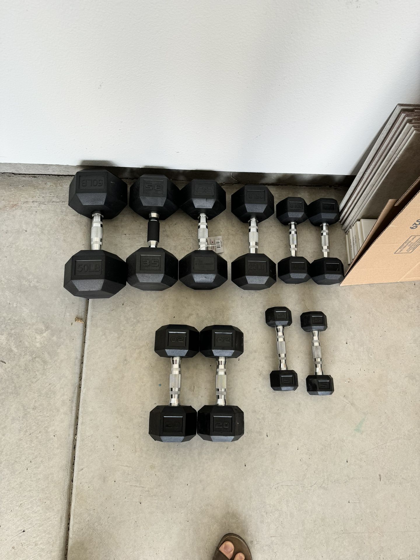 PRICE VARIES!!! Rubber Coated Hex Dumbbells (Various Weights)