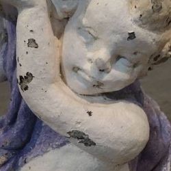 Neoclassical Spring Putto Cherub Column Statue Plant Stand @Least 100 lbs