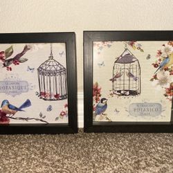 2 Shadow Box Bird Cage Wall Decor Brand New