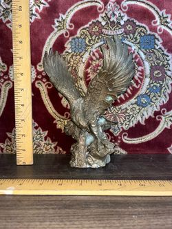 Vintage Chinese Bronze Eagle With Character Marks Underneath
